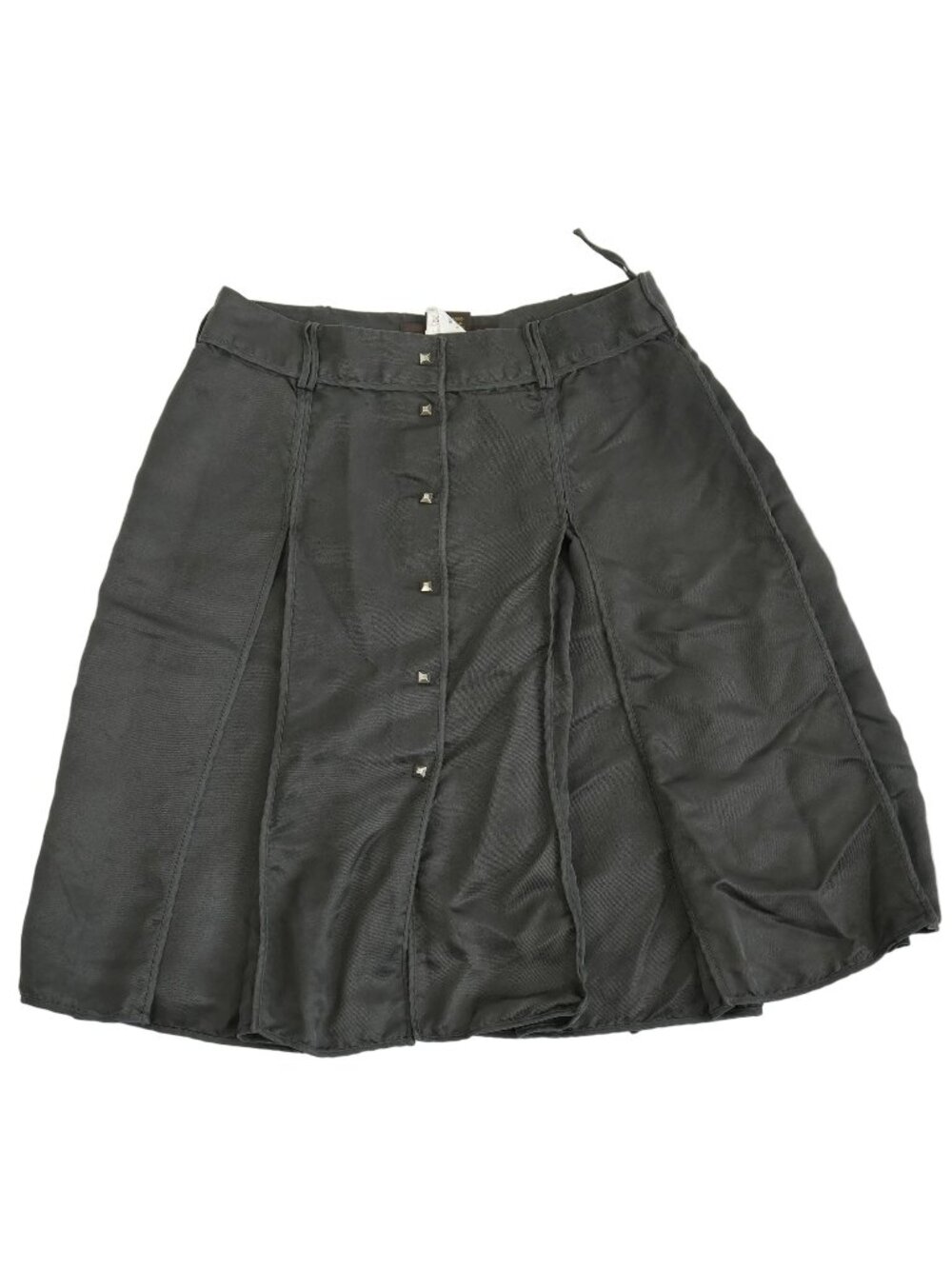 Louis Vuitton Black Studded Button Down Pleated Skirt Size 36